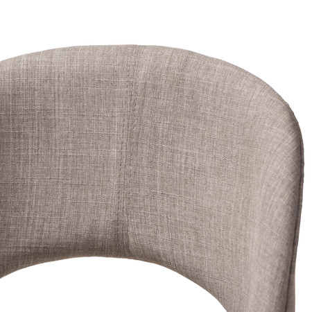 Baxton Studio Melrose Light Grey Upholstered Walnut Finished Wood Bar Stool 144-7941